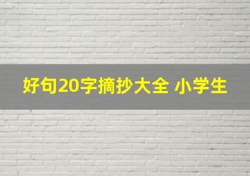 好句20字摘抄大全 小学生